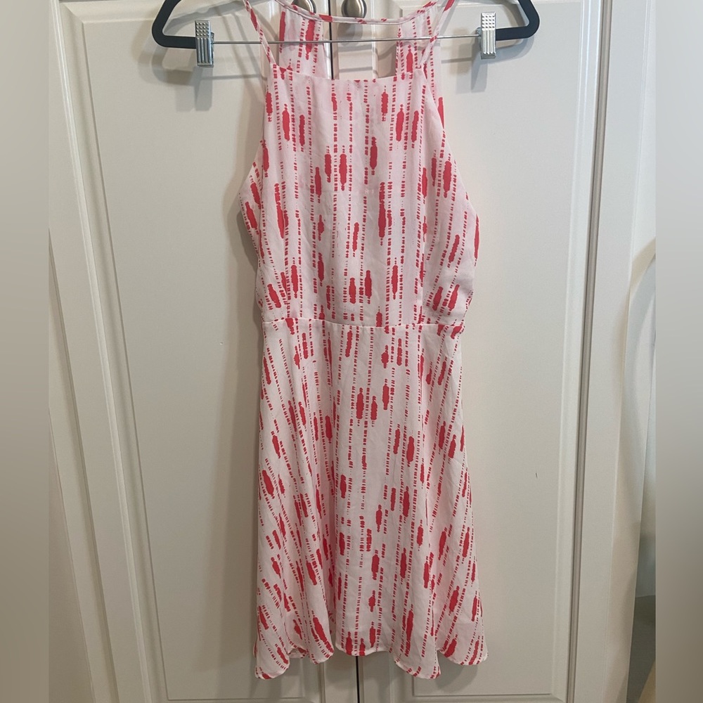 NWT Aqua dress from Bloomingdale’s, size small, white and coral